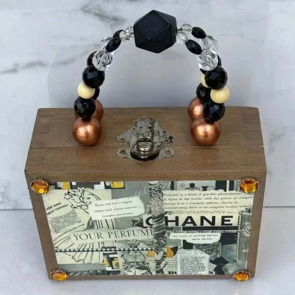 Mixt Bags By Lori Sandstedt Custom Made Cigar Box Bag Multicolor Size 6 x 4.5 - Picture 13 of 13